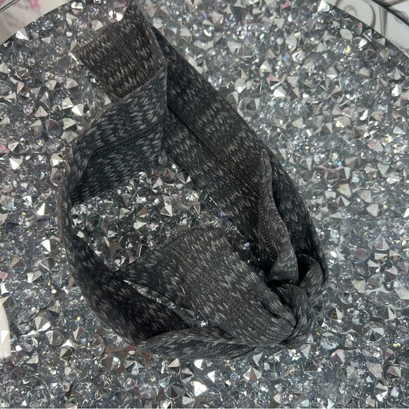 lululemon headband tie up Gray and Pink Knit Headband